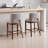 Upholstered Farmhouse Bar Stools, 26" Counter Barstools With Wood Legs For Kitchen Island/Breakfast Bar/Home Pub Set of 2-1259394258