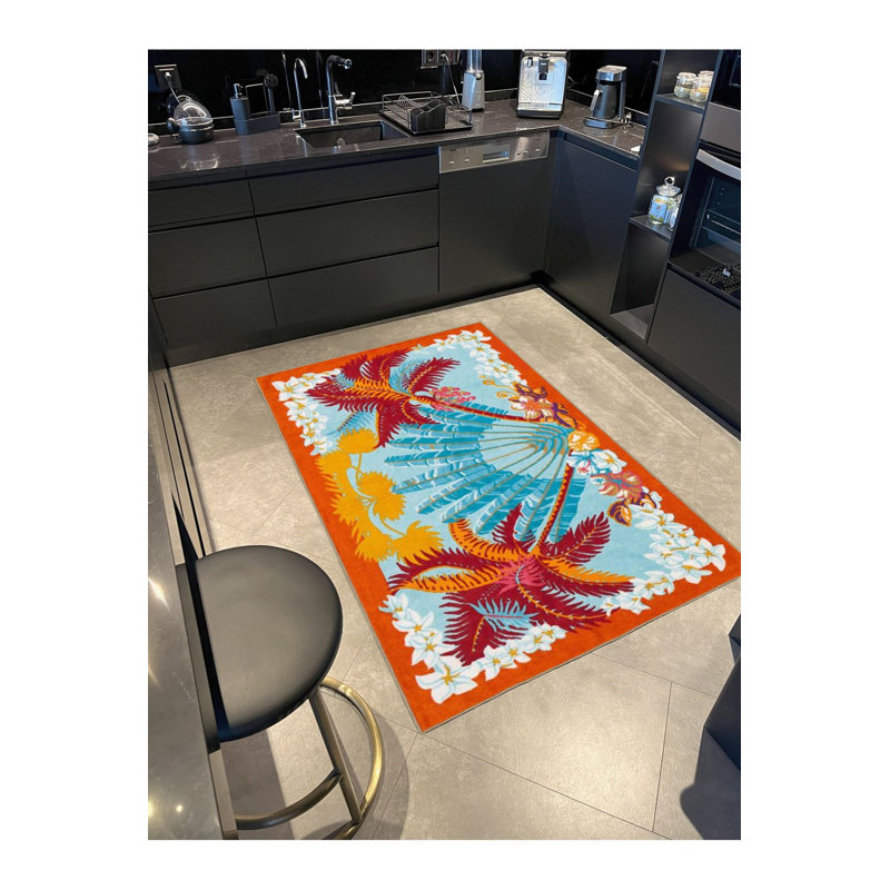 Tapis tissé à motif d'arbre lavable à la machine, Tapis de couloir 3 pi 3 po x 6 pi 7 po inclus