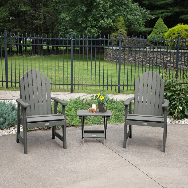Chaise Adirondack en plastique avec table Anette, Teck côtier