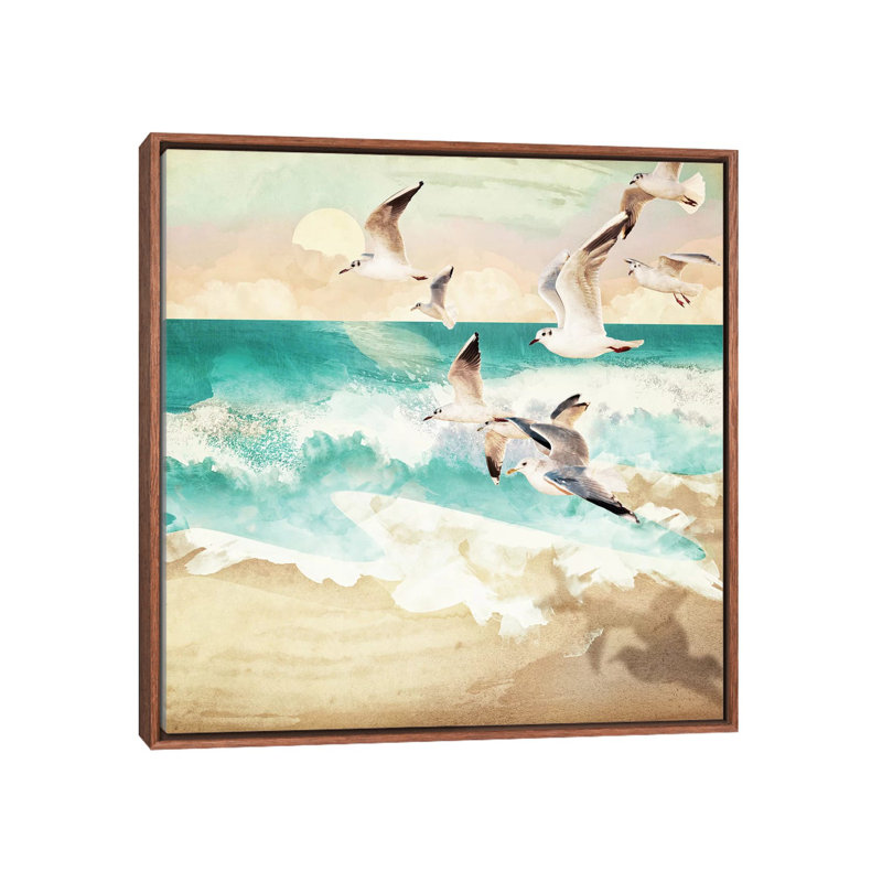 «Summer Flight» par Spaceécur Designs - reproduction d'art, Toile avec cadre brun, H 26 po x l 26 po x P 1,5 po, Pas de tapis