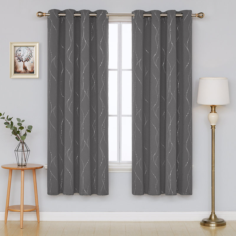 Cohmer Room Darkening Curtain Pair, 42" W x 45" L, Gray