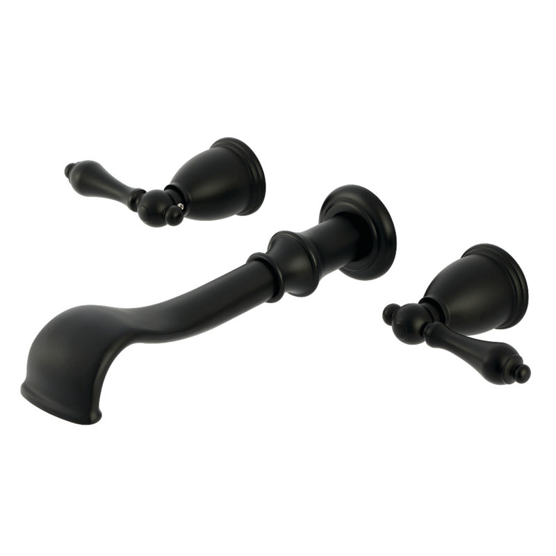Robinet de baignoire romaine à 3 poignées et 2 poignées Kingston, Noir mat
