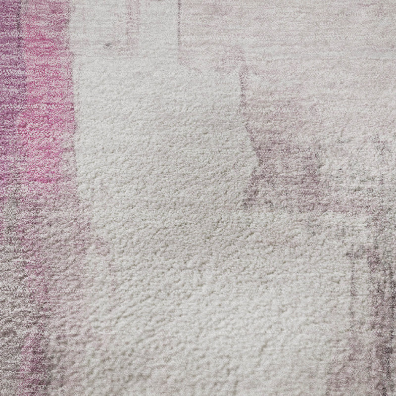 Tapis abstrait lavable à la machine Premium Premium Pinkston, Rond 8 pi