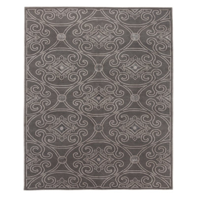 Marquis Geometric Area Rug in Gray/Silver