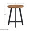 Ensemble de tables de bout - 2 tables d'appoint rondes industrielles avec dessus en panneau de fibres à densité moyenne et cadres en métal - pour le salon, la chambre à coucher ou le dortoir