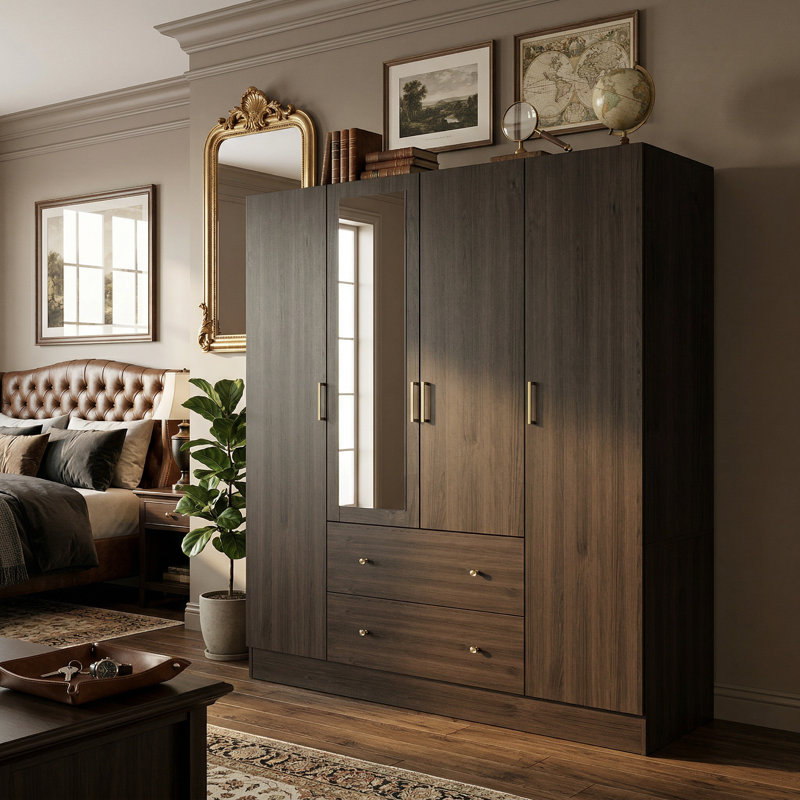 Armoire 4 portes, Brun