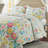 HoneiLife King Size 3‑Piece Persian Daisy Pattern Quilt Bedding Set, Soft Blended‑Fabric Coverlet with Matching Pillow Shams, Yellow-124591657-124591658