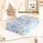 Folding Modular Sofa (Blue Dinosaur Style), Suitable For Home Use! Soft Velvet Fabric, Comfortable Sponge Filling, And Equipped With A Foot Pedal