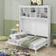 Grand lit escamotable mural avec tablettes supérieures et port USB-1806751601