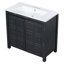 Meuble-lavabo de salle de bain avec lavabo en résine et 2 portes
