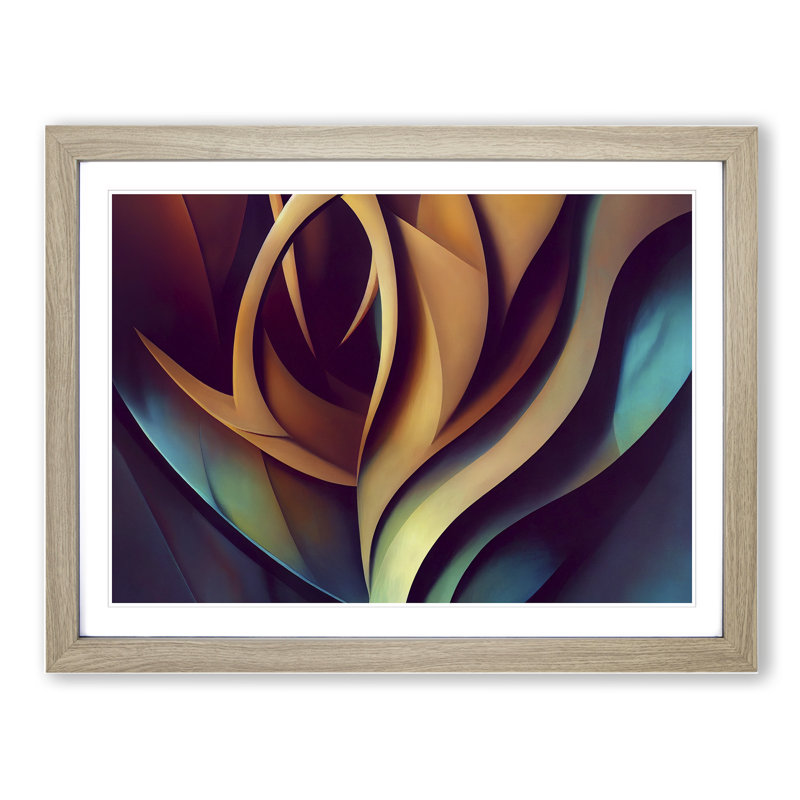 XH1022-8733X Surrealism Abstract Art Vol.6 - Single Picture Frame Print, 46cm H x 64cm W x 2cm D, Oak