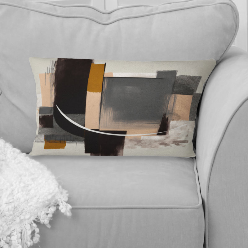 Warm Watercolor Abstract II - Coussin décoratif à imprimé abstrait