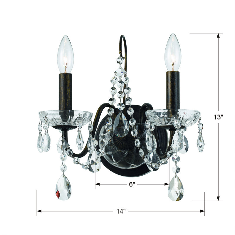 Sanabria 2 - Light Candle Wall Light, Bronze
