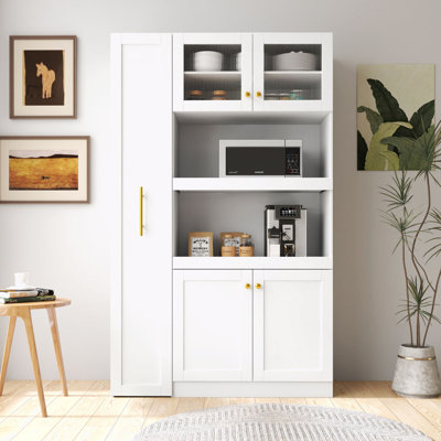 Storage Cabinet with 4 Doors,Kitchen Organizers