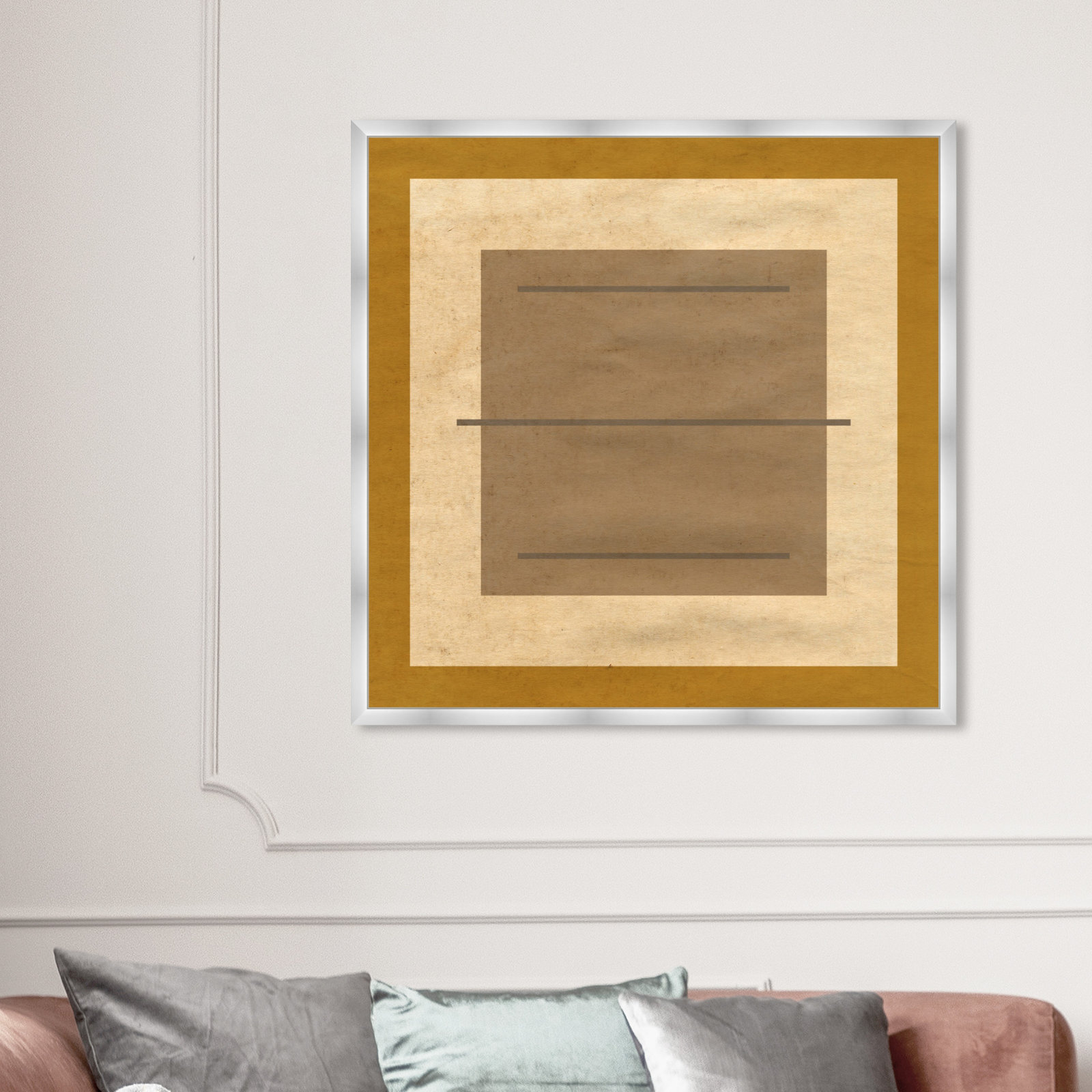 Amarillo Alberto Print by Oliver Gal, 42" H x 42" W x 0.5" D, Silver