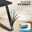 Laptop Table For Sofa, Double Use Bed Tray, Overbed Table, Sturdy C Shape Legs, Living Room Table, Height Angle Adjustable, With Tablet Slot, Drink Holder