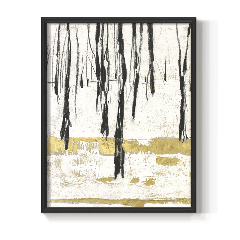 Impression encadrée «Gilded Winter II» - bois massif, Noir, H 28 po x l 22 po