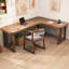 Bureau rectangulaire brun en bois massif-599822303-599822302