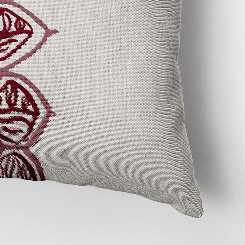 Geometric Outdoor Reversible Throw Pillow, 20" x 20", Maroon
