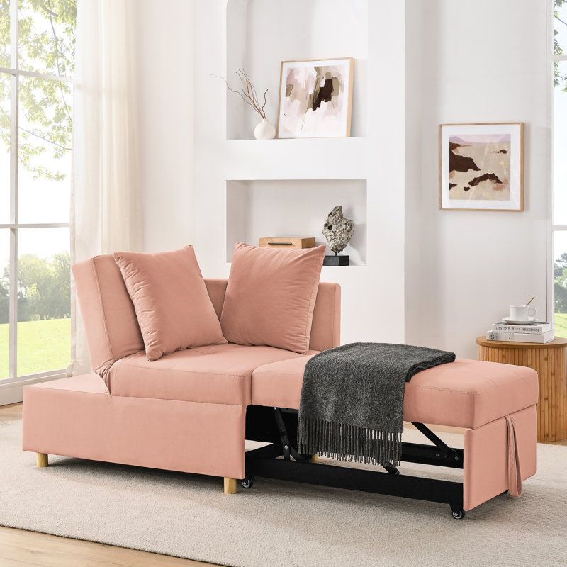 Chaise réglable rose moderne avec roulettes pour espaces de vie compacts, Rose