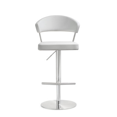Nazife   Swivel Upholstered Adjustable Height Counter Stool with Metal Frame