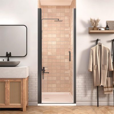 34 To 35-1/4 In. W X 72 In. H Pivot Swing Frameless Shower Door With Clear Glass