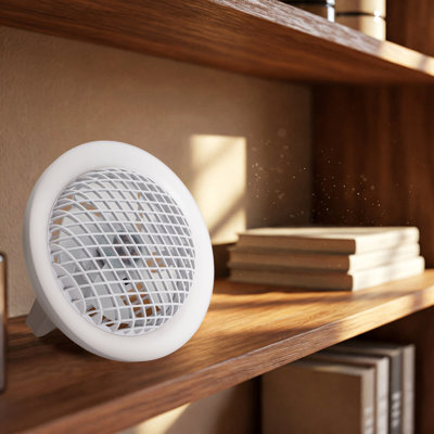 Rechargeable 3 Speed Desk Fan With LED Dimmable Ring Light By