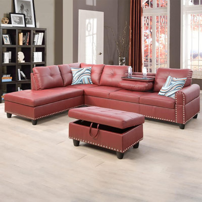 Canapé modulaire en cuir synthétique 3 pièces