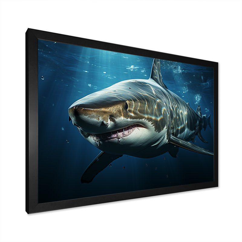 " Oceans Blue Ghost Shark Photography ", Black Single Picture Framed, 24" H x 32" W x 1" D