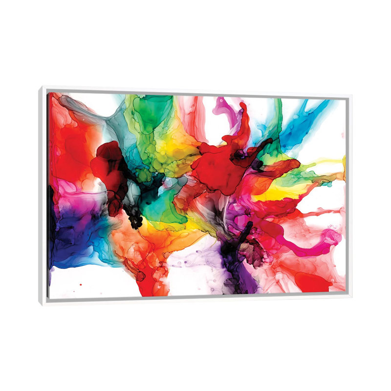 « Jeweltone Prism II » par Jennifer Goldberger-impression, H 26 po x l 40 po x 1,5 po, Toile blanche encadrée