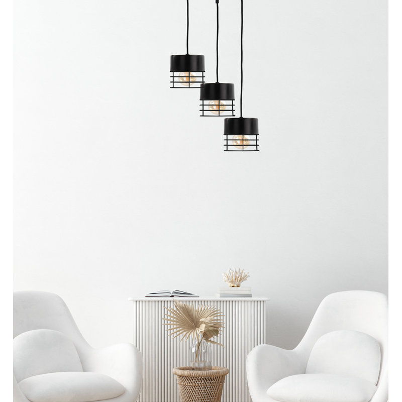 Tequesta 3 - Light Cylinder Pendant, Black