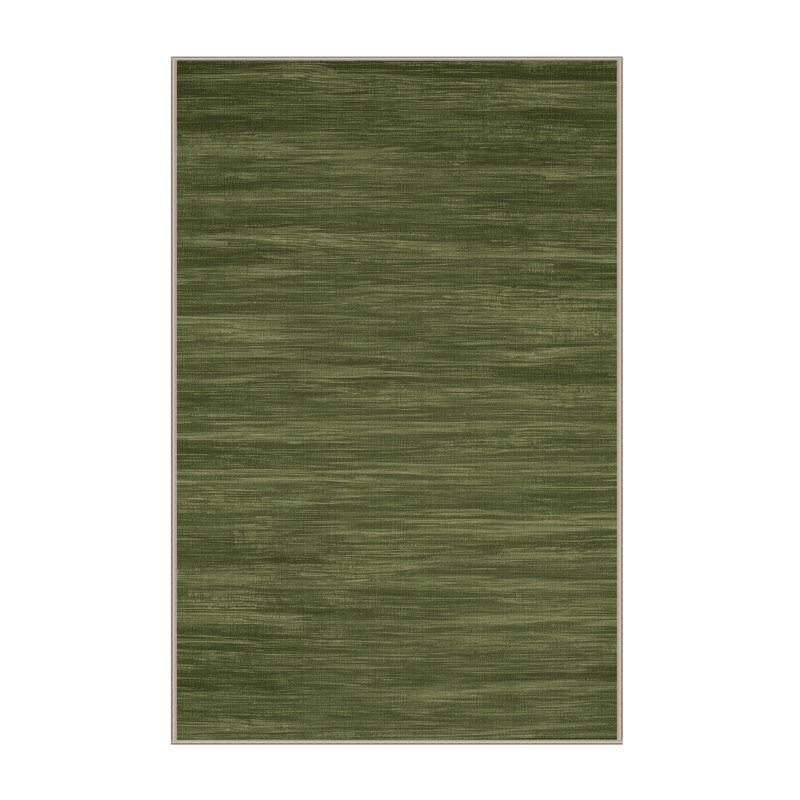 Machine Washable Solid Brown Area Rug, Rectangle 5' x 7'