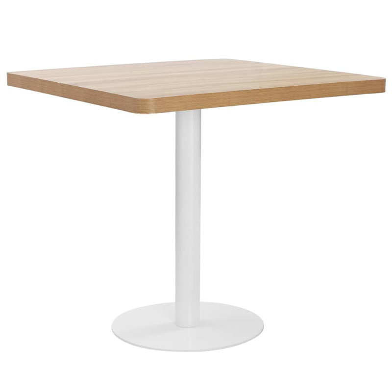 Table bistro Bistro, Brun clair, Blanc, H 29,5 po x L 31,5 po x l 31,5 po