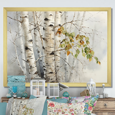 Beauté de bois de bouleau beige et gris II sur toile
