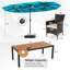 Ensemble de 11 chaises de patio en osier avec parasol double face et 8 chaises empilables-240306080-240306078