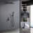 Oil-rubbed Bronze Shower With 10" Natural Rainfall Head And Handheld Wand For Bath Bathroom System & Faucet In Wall Mount-117092691