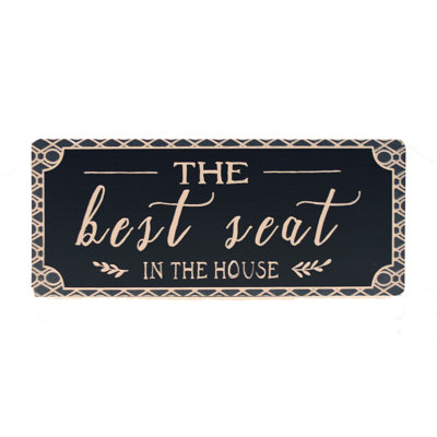 Funny Tin Metal Best Seat In House Toilet Sign Rustic Man Cave Home Wall Art Bathroom Decor