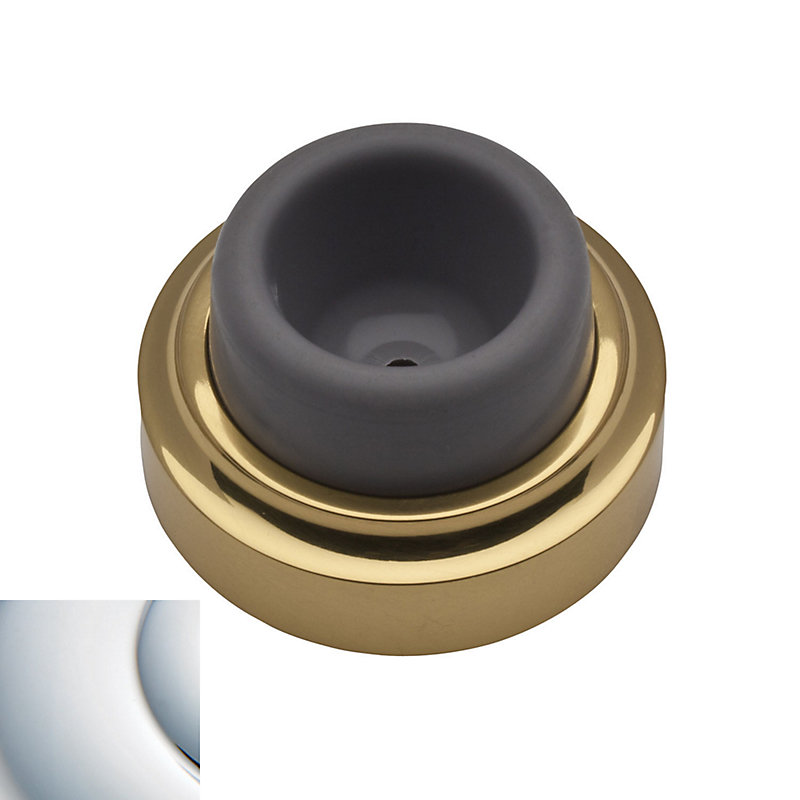 Polished Chrome Concave Wall Bumper with Rubber Tip