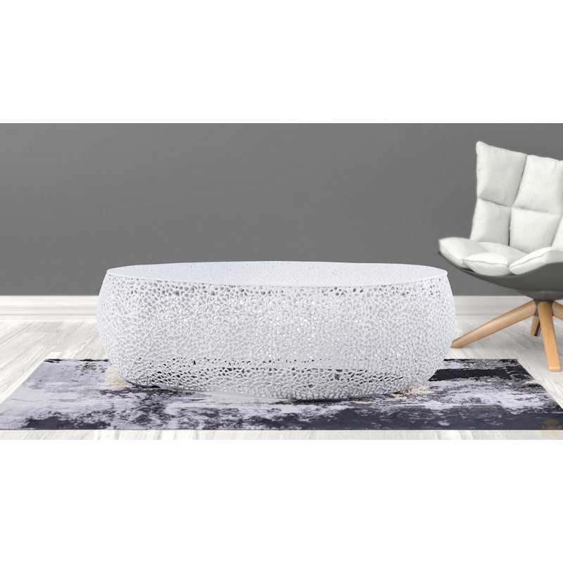 Table basse ovale, Blanc