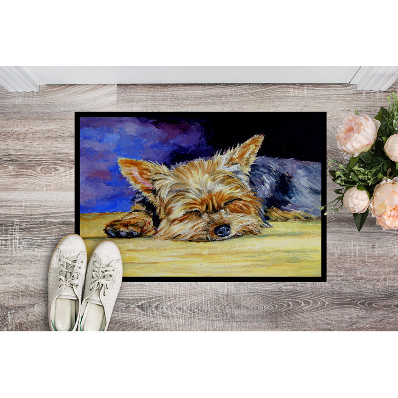 Tapis antidérapant Washta Yorkie, Rectangle 1 pi 6 po x 2 pi 3 po