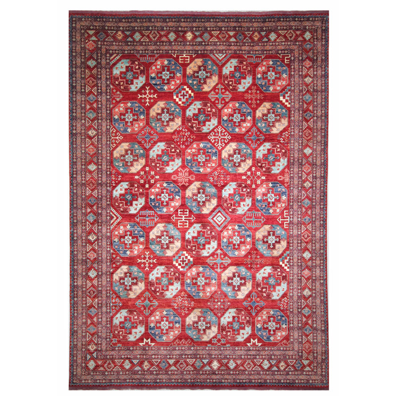 Tapis rouge noué à la main de haute qualité