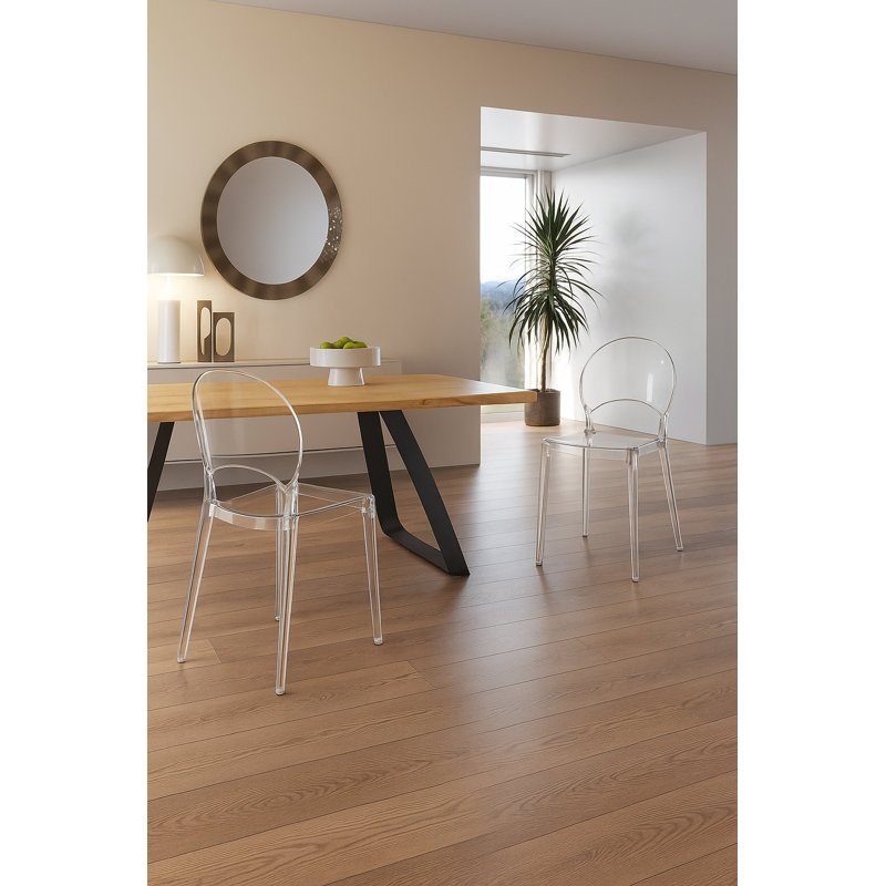 SET OF 4 POLYCARBONATE CHAIRS PEARL - GREY, Clear