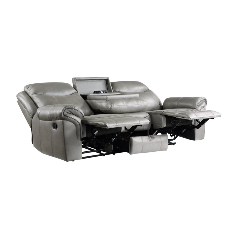 Canapé moderne inclinable double 1pc moderne avec porte-gobelets rabattables, prises de courant et ports USB