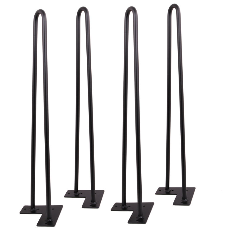 Hairpin Legs (Black) Diy Industrial Strength Mid Century Modern Table Legs,Set Of 4, 22" H x 4.75" W x 4.75" D