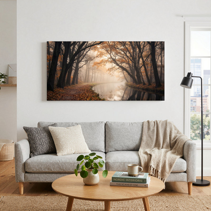 Ensemble de 1 tableau sur toile Forêt d'automne, L 40 po x H 20 po, Wrapped Canvas