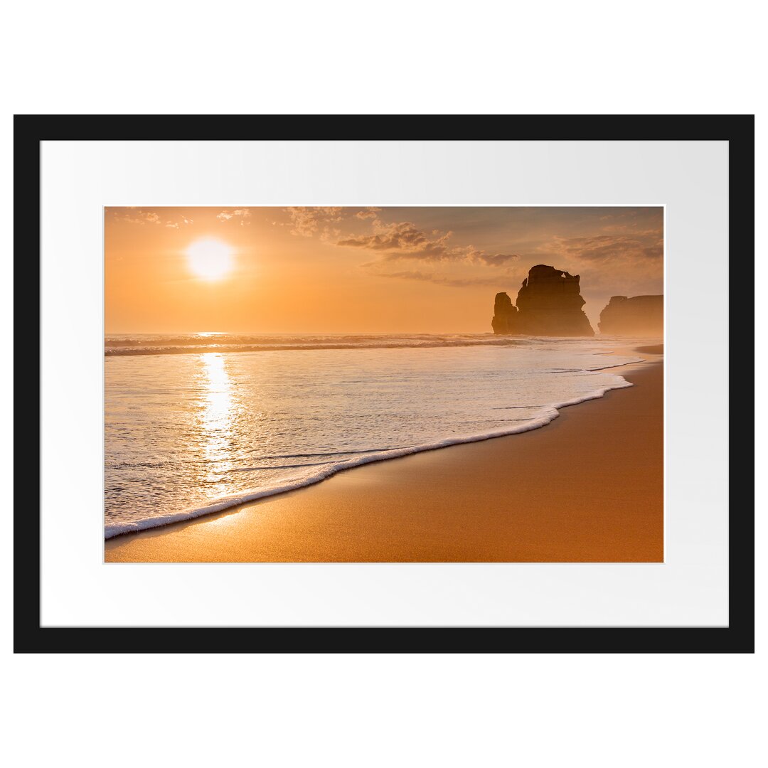 Gerahmtes Poster Sonnenuntergang Ozean