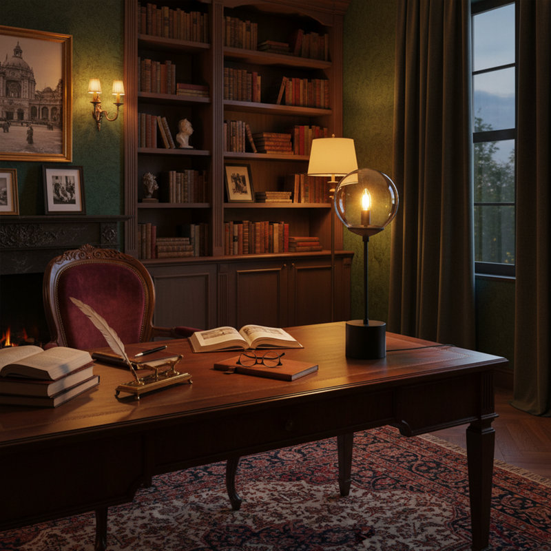 Lampe de table moderne en verre 22 po avec structure en métal, Clair, Noir