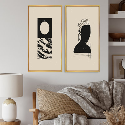 Ensemble de 2 peintures monochromes minimalistes esthétiques I