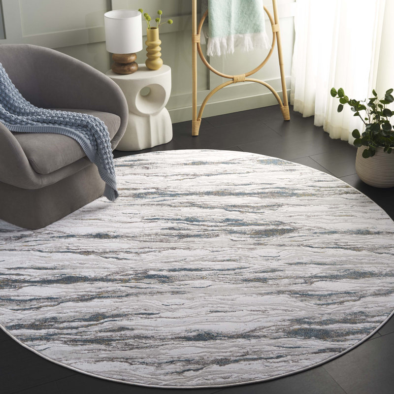 Tapis abstrait Keryn Performance, Rond 6 pi 7 po