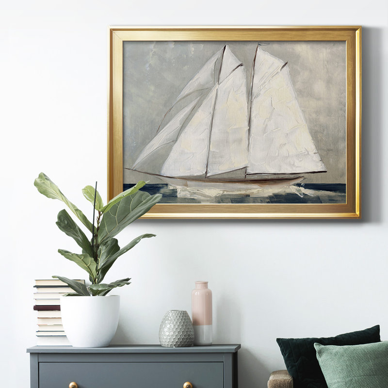 " Setting Sail ", Gold, 18.5" H x 24.5" W x 1" D